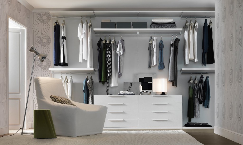 cozy-and-serene-modern-minimalist-walk-in-closet-decors-ideas-presenting-compact-hanging-organizers-and-idyllic-white-lounge-chair-feat-chrome-standing-lamp-forhow-to-make-walk-in-closet-ideas-how-to